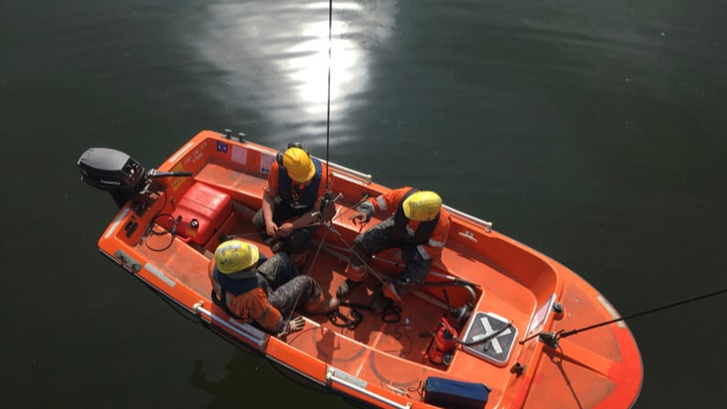 Seafarers on a Fast Rescue Craft