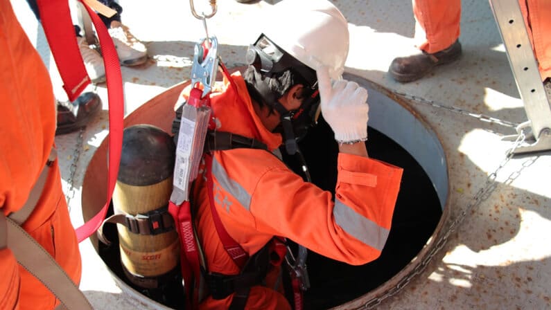 rescue operation on a confined space