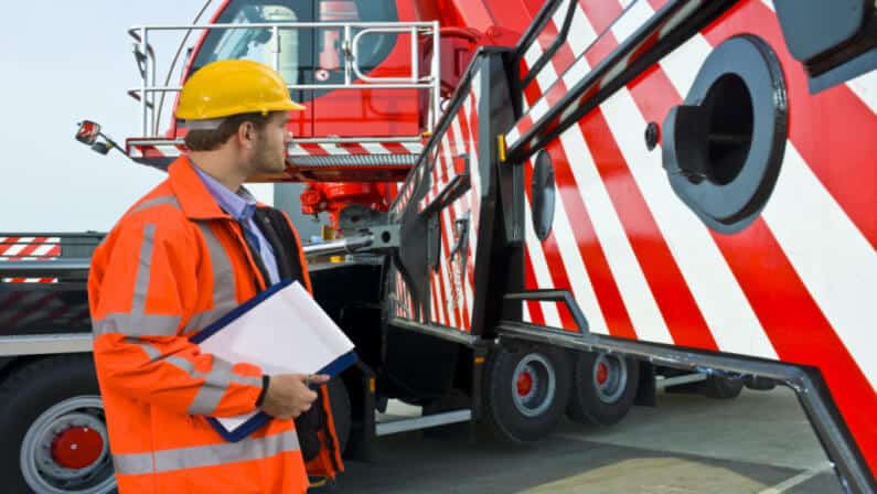 inspecting crane